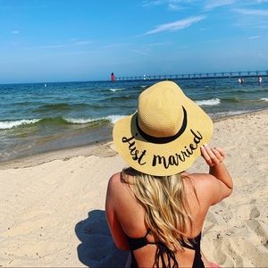 Just married beach hat